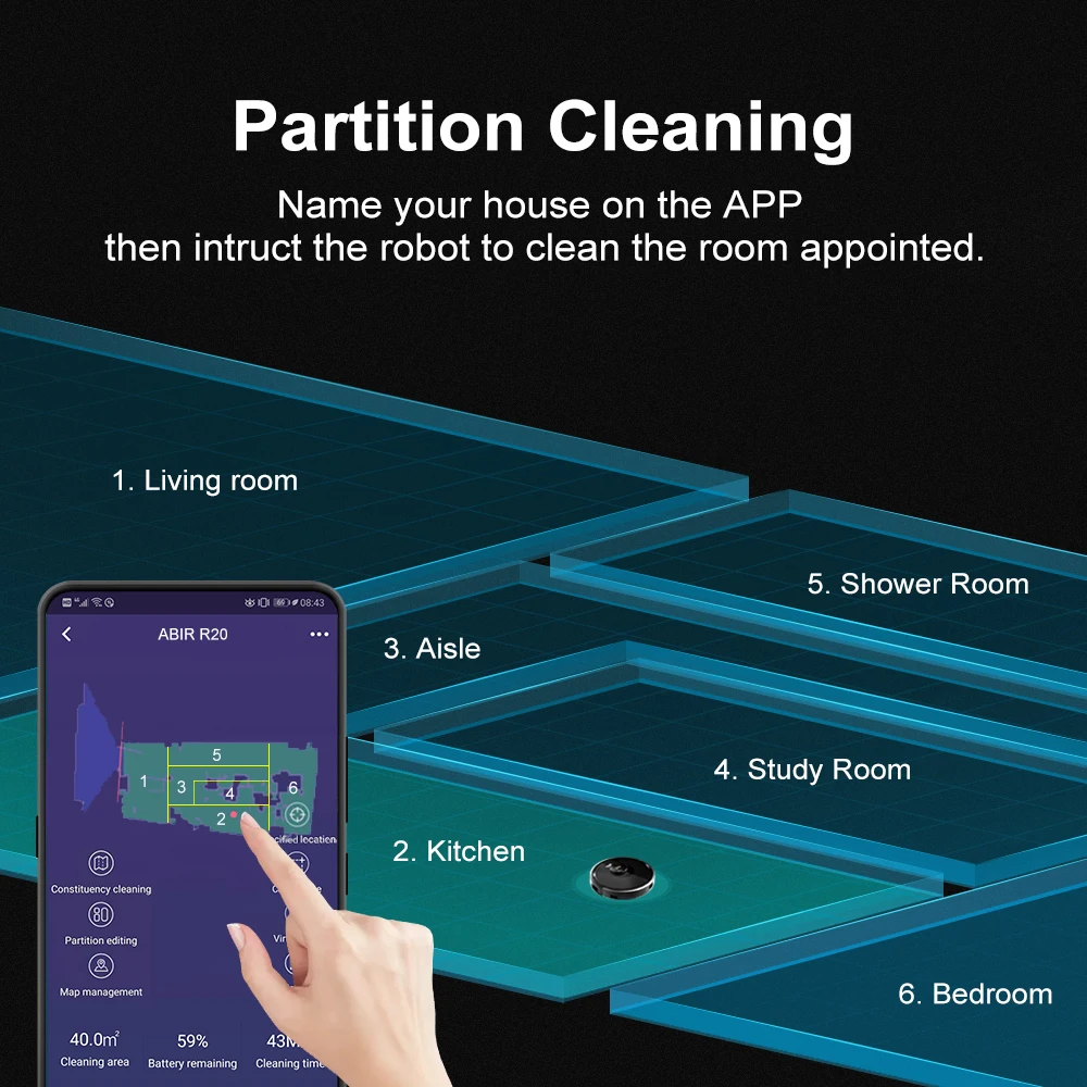 Robot Vacuum Cleaner ABIR X8,Laser Lidar,UV Cleaning,TOF Wisdom,6500pa Suction,Multi-Floor Map,Customized Smart Home Mop