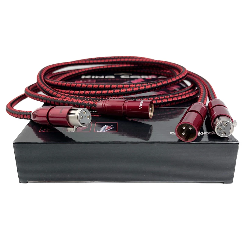 Pair King Cobra HiFi Audio Interconnect Line PSC Copper RCA To XLR Female & Male Balanced Cable with Box