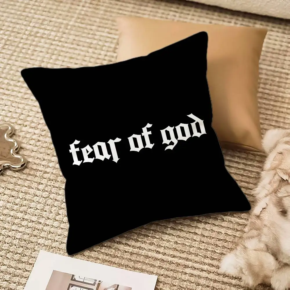F-Fear of G-God Pillow Case Anti-dustmite Invisible zipper Sofa Bed