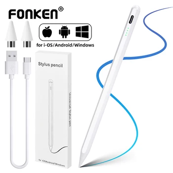 Caneta stylus universal para ios/android/windows, caneta de desenho com tela sensível ao toque para ipad, telefones celulares e tablet, display de energia