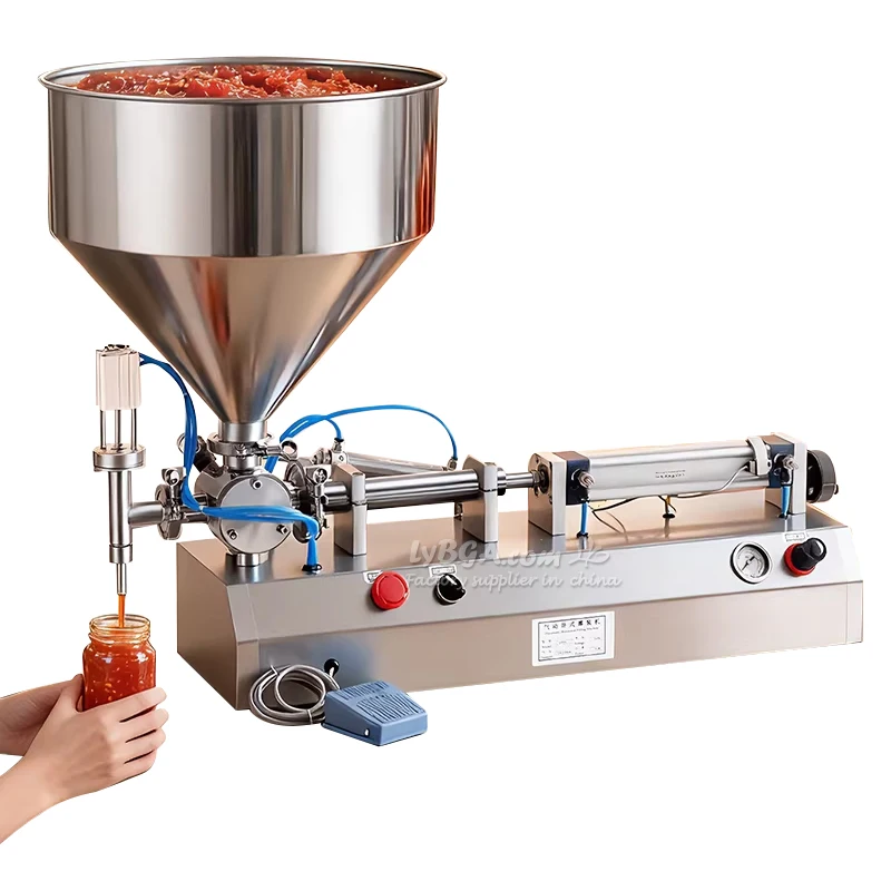 Dosatrice Semiautomatica da Tavolo per Paste, Riempitrice Quantitativa fino a 20/30L con Funzione di Pulizia per Attrezzature di Confezionamento