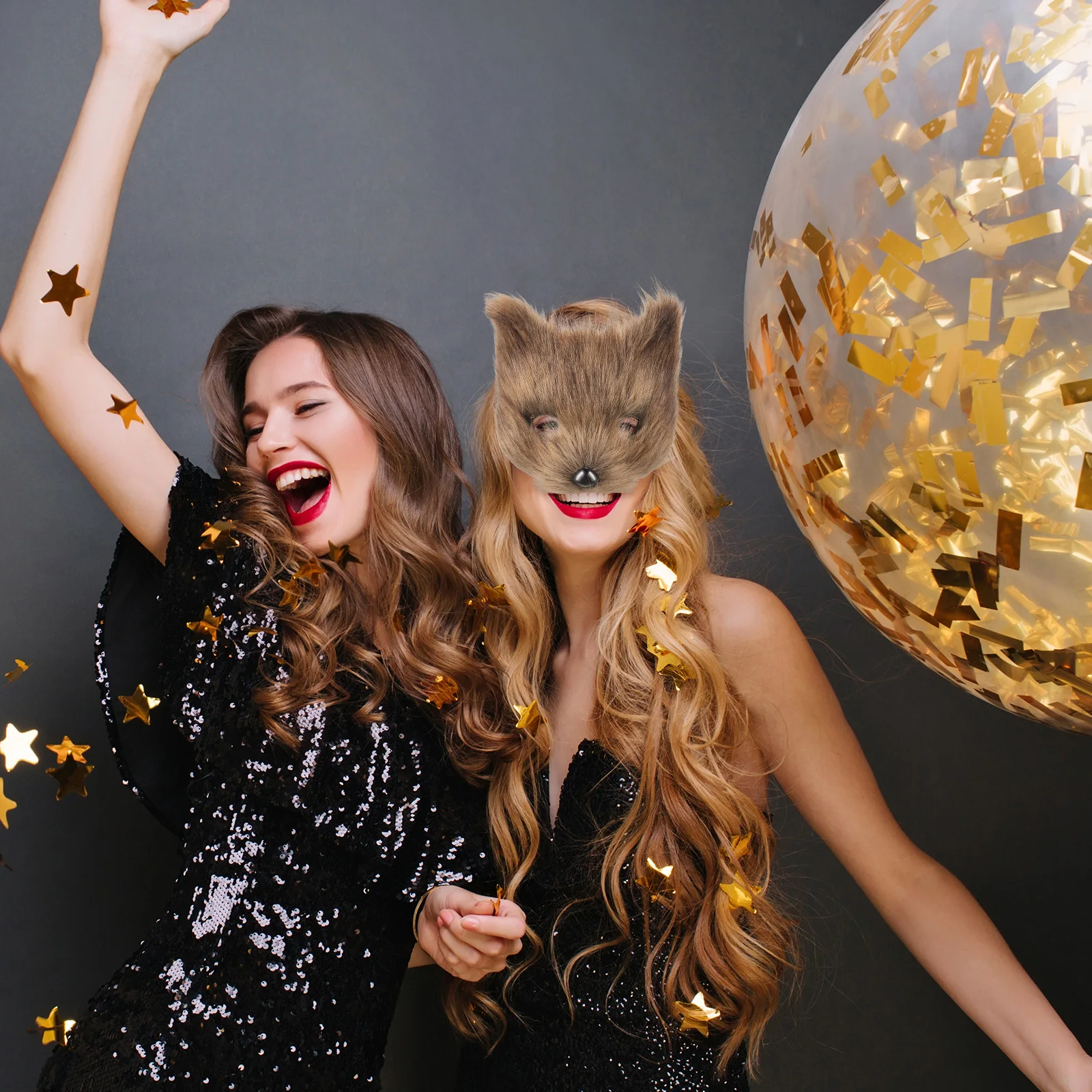 

Half-faced Animal Mask Halloween Cartoon Masks for Adults Cosplay Furry Set Men and Women