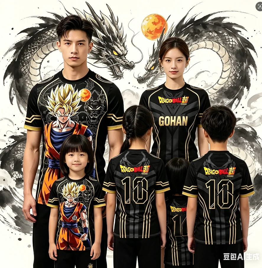 2026 Sommer Dragon Ball Retro Fitness T-Shirt Herren Oversize 3D-Druck Kurzarm Familien-Unisex Kinder-Sportshirt