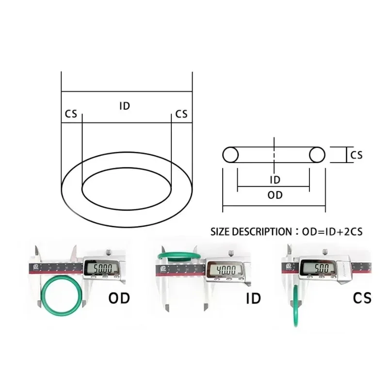 Green Viton FKM O-Ring 70mm, Fluorocarbon Rubber Seal for Hydraulic Pump Plumbing, Heat Oil Fuel Chemical Resistant Gasket