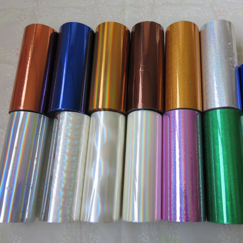 1 roll Hot Stamping Foil Paper Roll Holographic foil transparent foil plastic 16cm x120m golden silver bronze 19 color available