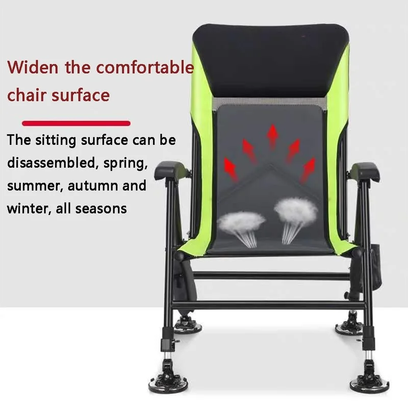 Fishing chair outdoor multifunctional foldable adjustable chair backrest four-leg adjustable aluminum alloy folding adults chair