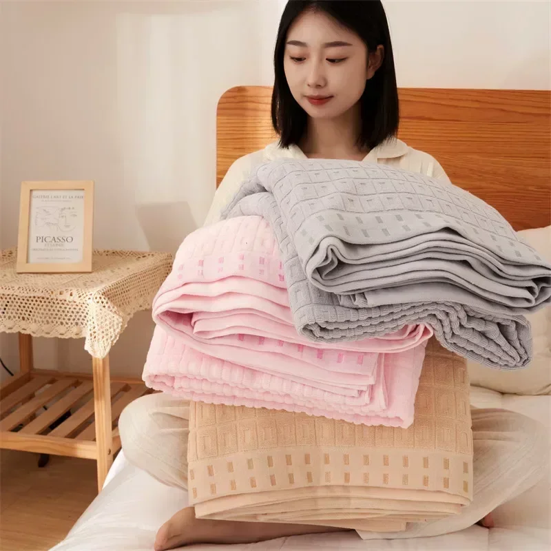 

New Retro Style Towel Blanket on The Sofa Cover Home Cotton Bedspread Plain Air-conditioning Quilt Soft Breathable Thin Duvet