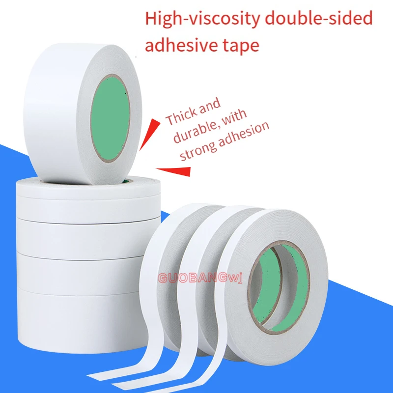 Handmade White Super Strong Double-Sided Tape Paper, Strong Ultra-Thin High Adhesion Cotton,DIY Household Double-Sided Tape 50m
