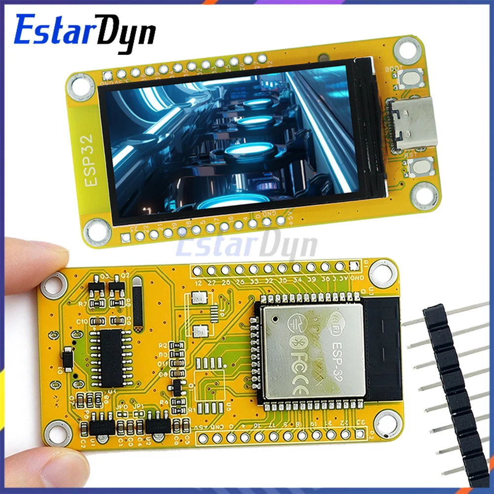Estardyn ESP32 development board, equipped with WIFI and Bluetooth, featuring a 170*320 resolution 1.9-inch TFT LCD display