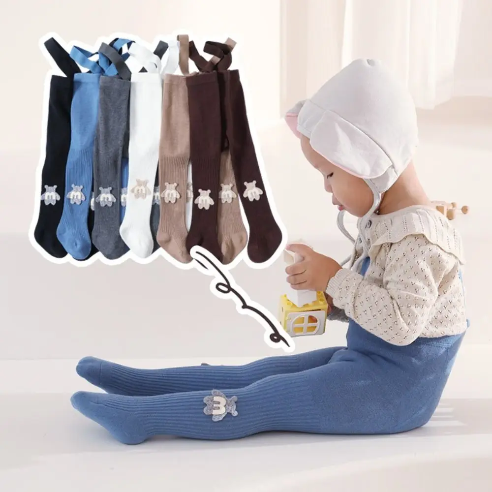 

Overalls Footed Suspender Pantyhose Stockings Elastic Breathable High Waist Infant Stockings Bear Tights Baby Cotton Pantyhose