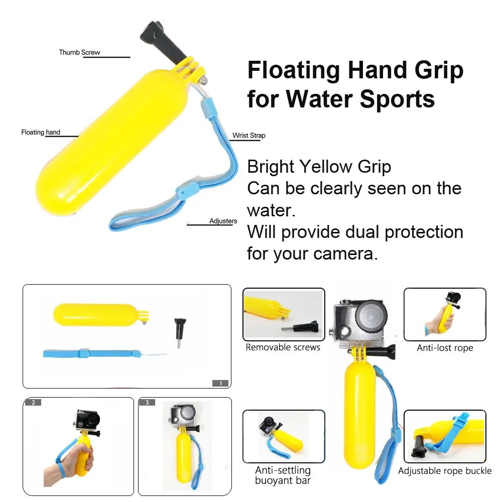 Chest Head Mount Tripé Kit, Action Camera Acessórios, Fit para Gopro Hero