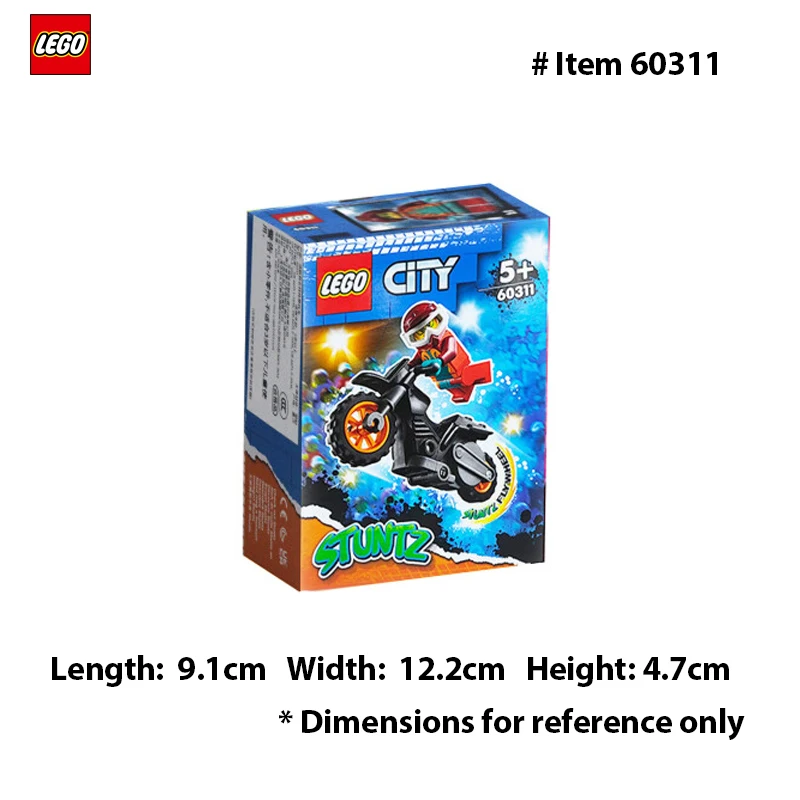 LEGO 60311 City Fire Stunt Bike  Building Kit，Fun, Cool Toy for Kids (11 Pieces)