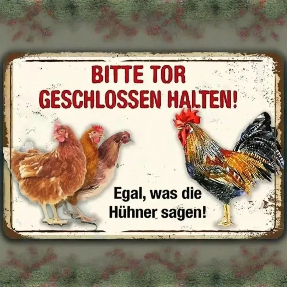 面白いチキンのヴィンテージサイン –「彼らが何と言っているかを気にしないでください」メタルデコレーション |   納屋の鶏小屋アート、部屋の装飾、ハロウィーンの装飾、家の装飾（Tik）