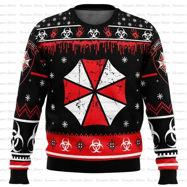 2024 STARS Racoon City Police Resident Evil Ugly Christmas Sweater Women Men Pullover Tops 2025 New Fashion Couple Sweater