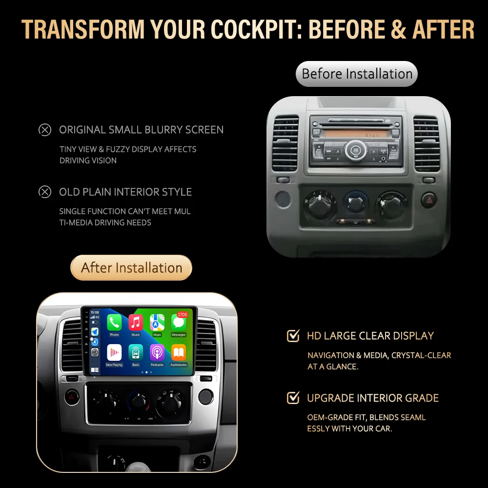 Car Radio Android 16 For Nissan NAVARA D40  2006 - 2012 Navigation GPS Head Unit Stereo WIFI 4G Multimedia Wireless Carplay