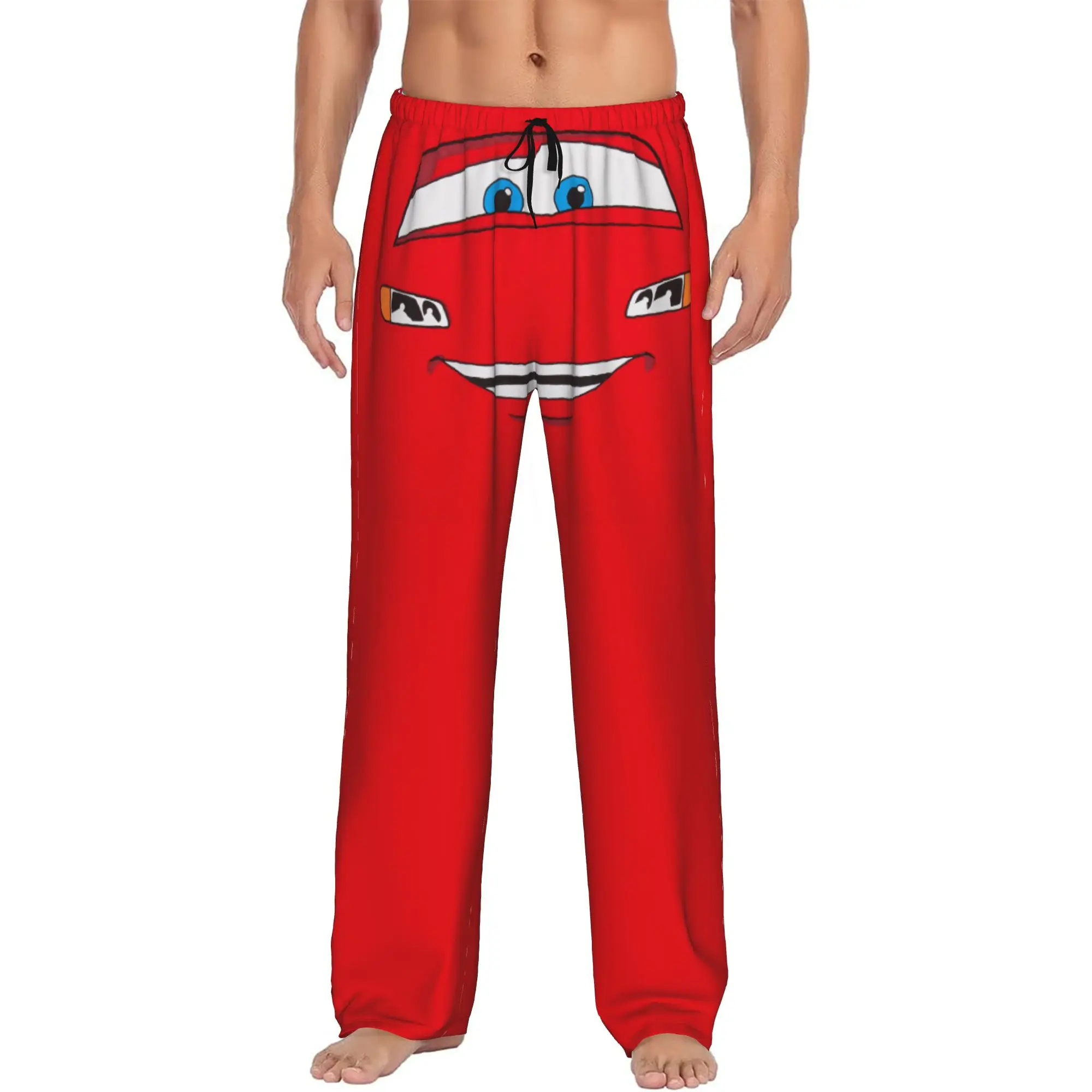 

Custom Print Lightning Anime Car M-McQueen Pajama Pants Men's Sleep Sleepwear Bottoms with Pockets