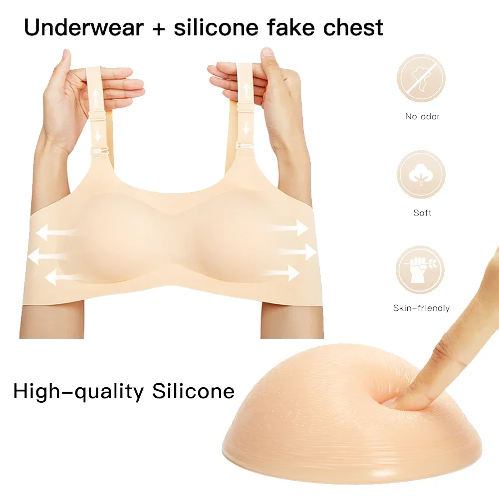 Realistic silicone fake breasts, prosthetic breasts, suitable for transgender, party costumes, mastectomy patients