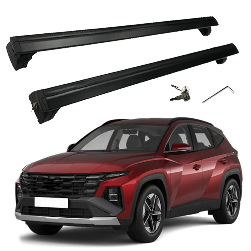 

2PCS Cross Bar Fit For Hyundai tucson NX4 2022-2026 Rack Black Cargo Easy installation Bars Roof Rail Ajustable