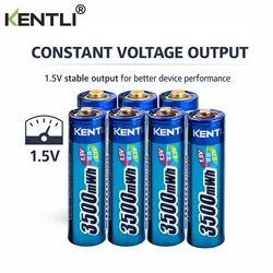 KENTLI 1.5v AA Rechargeable 3500mWh Lithium Battery High Capacity for Cameras And Electric Toys Manufacturer Direct Sales