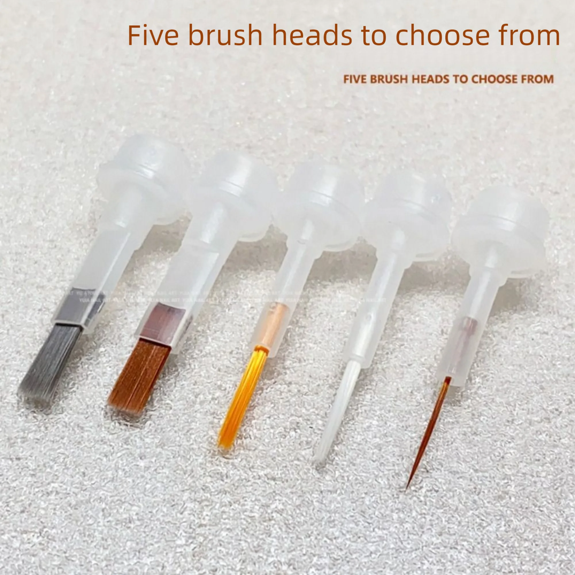 

40/60 шт. мягкая кисть для лака для ногтей с двойной головкой, портативная сменная щетка для ногтей, многофункциональная пятистильная