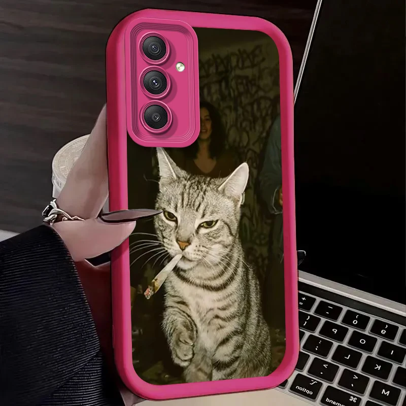 Trendy Cat Smoking Phone Case for Samsung Galaxy A54 A05 A05S A34 A24 A14 A53 A33 A23 A13 A52 A52S A32 A22 A12 A71 A51 A31 A50 - view 6