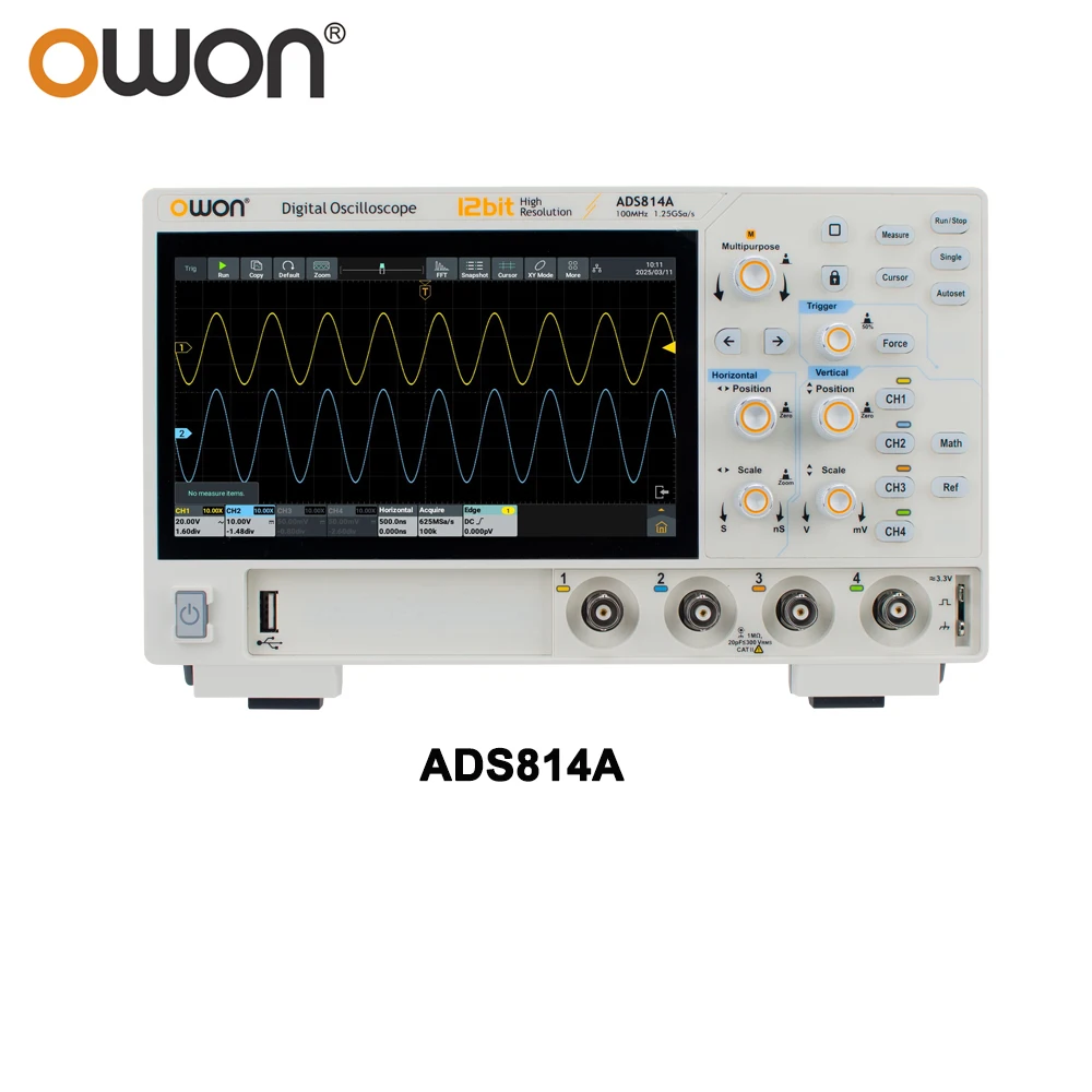 OWON ADS824A 4CH 200MHz 1.25GSa/s Oscilloscope