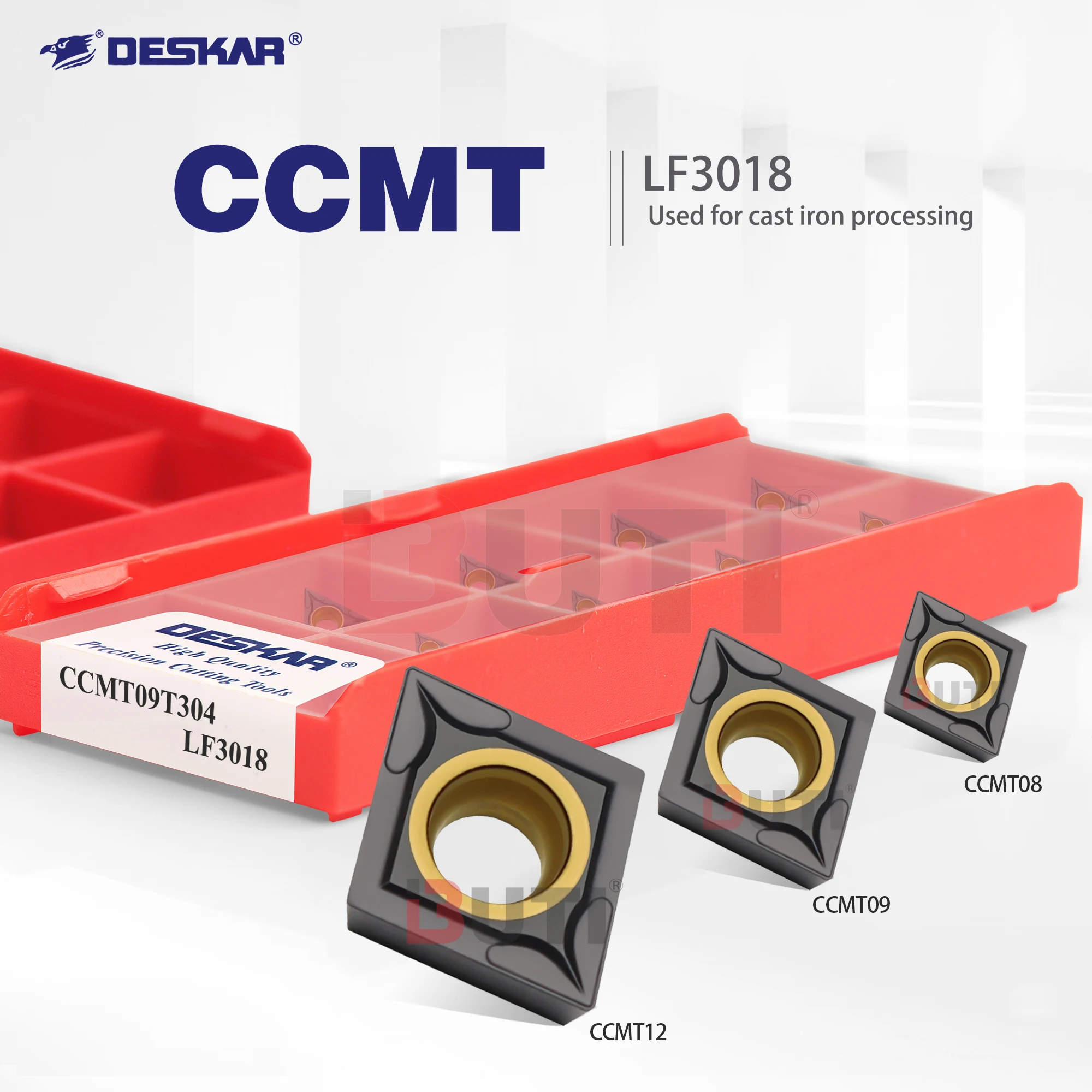

Специальные токарные пластины DESKAR CCMT060204, CCMT060208, CCMT09T304, CCMT09T308, CCMT120404, CCMT120408, LF3018 для обработки чугуна