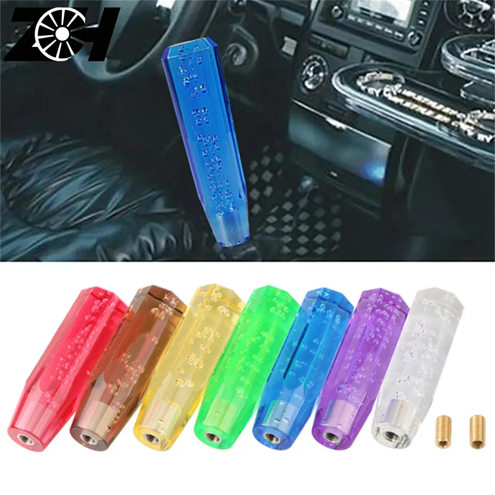 Universal Car Octagon Crystal Manual Bubble Gear Stick Shift Shift Knob 150mm MT AT 7 Colors