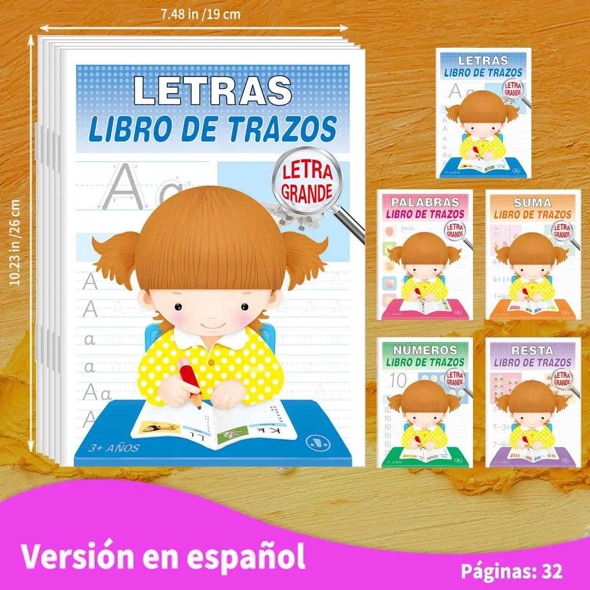 Spanish Children's Adults Number Alphabet Practice Calligraphy Book Enlightenment Pen Control Pen Training Writing Books Gifts