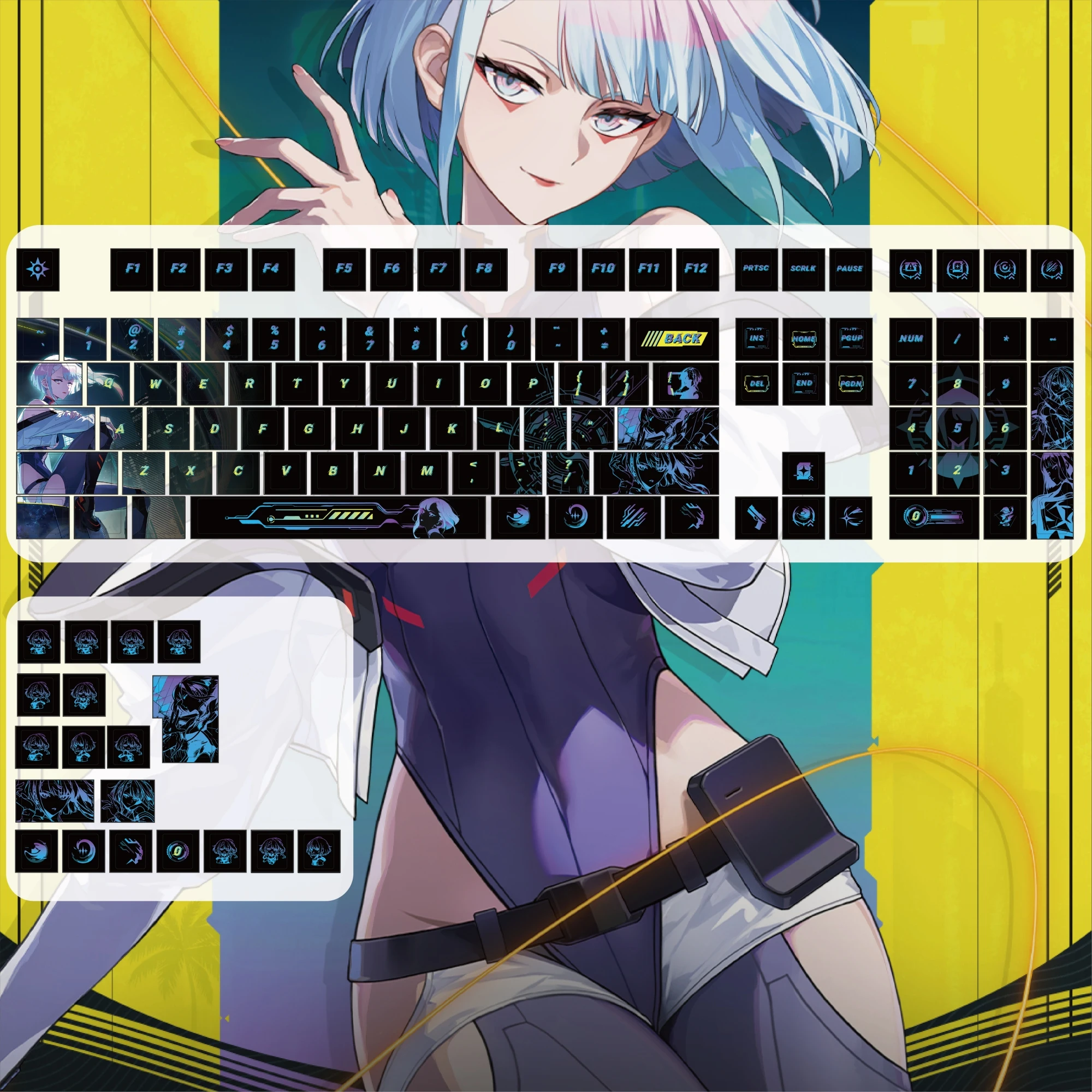 MAIMOOO Wuthering Waves Lucy Keycaps Cherry Profile PBT Custom Personalized Anime Game Character Keycap for Mechanical Keyboard