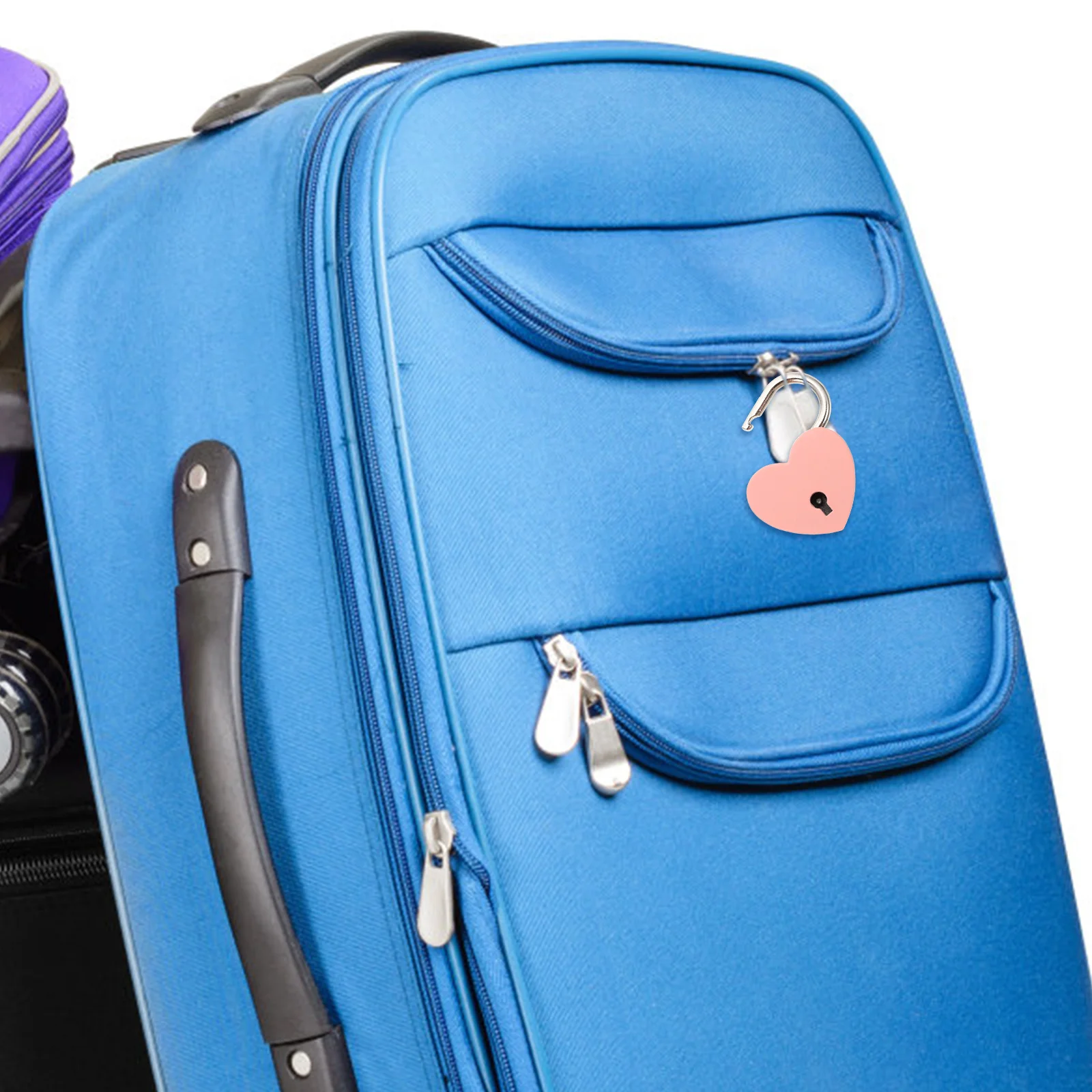 

2pcs Mini Lock Small Key Heart Shape Metal Iron Padlock for Luggage Suitcase Diary Backpack Student Travel Security