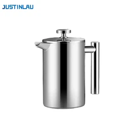 JUSTINLAU Coffee Pots French Press Coffee Maker Stainless Steel Double Walled Insulated 350ml/800ml/1000ml Coffee Maker Pot