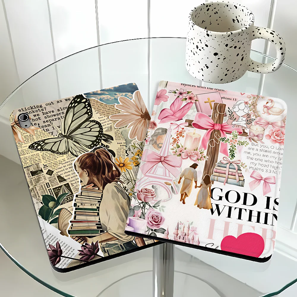 Case for Samsung Galaxy Tab A11 A7 Lite A8 A9Plus S10 Plus S9 FE S7 S8+ S9+ S10 Lite S11 S10FE with Pencil Slot Butterfly Print
