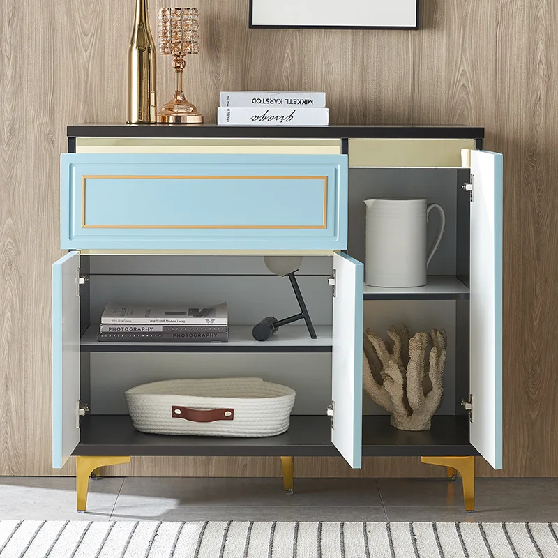 

Light luxury Mediterranean style dining side cabinet Home kitchen cabinet Locker living room wall side cabinet