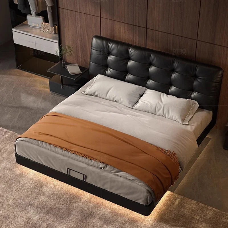 Bedroom Leather Massage Bed Platform Sleeping Frame Queen Bed Luxury Human Dog Sofa Modern King Size Cama Lounge Suite Furniture