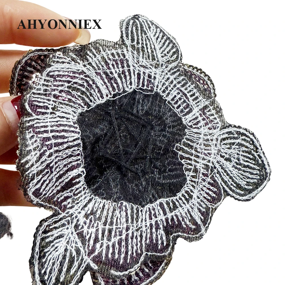 1-teilige mehrschichtige Pailletten zum Aufnähen, Blumen-Aufnäher, Pflanzen-Blumen-Applikation, Aufnäher für Kleidung, Applikationen, Parches, Bordados, Ropa – Detail 7