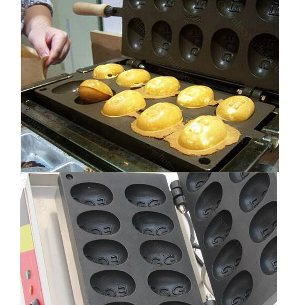 Commercial 10 Pcs Egg Puff Waffle Electric Egg Shapes Waffle Cake Oven 220v/110v Bubble Waffle Makers Machine