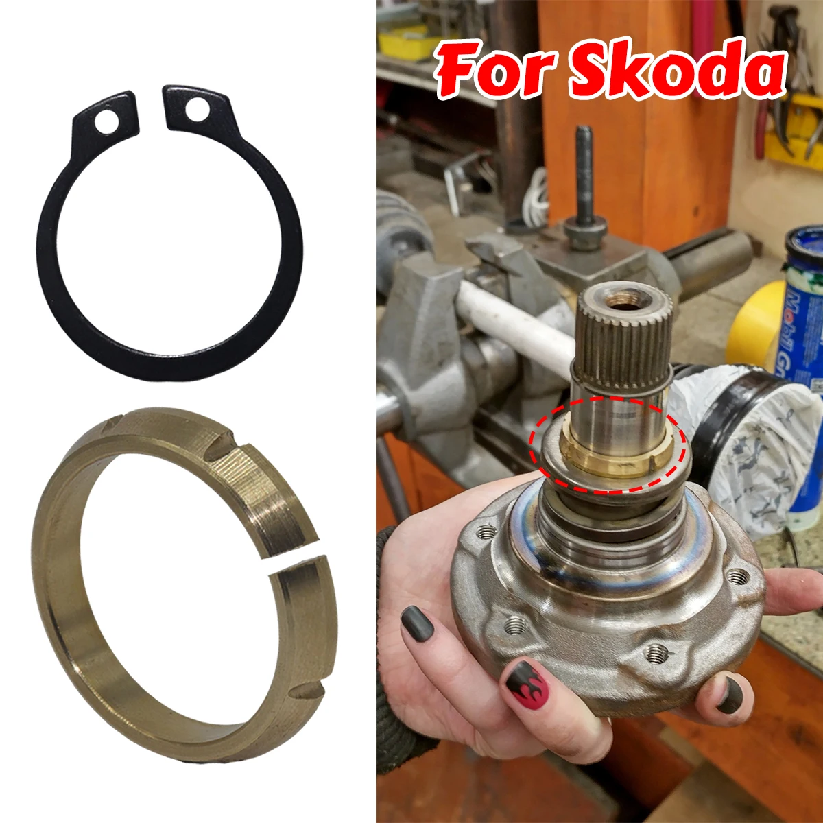 28MM Gearbox Differential Ring Brass Spacer Thrust Washer Seal For Skoda Yeti Superb Scala Roomster Rapid Octavia Karoq Fabia