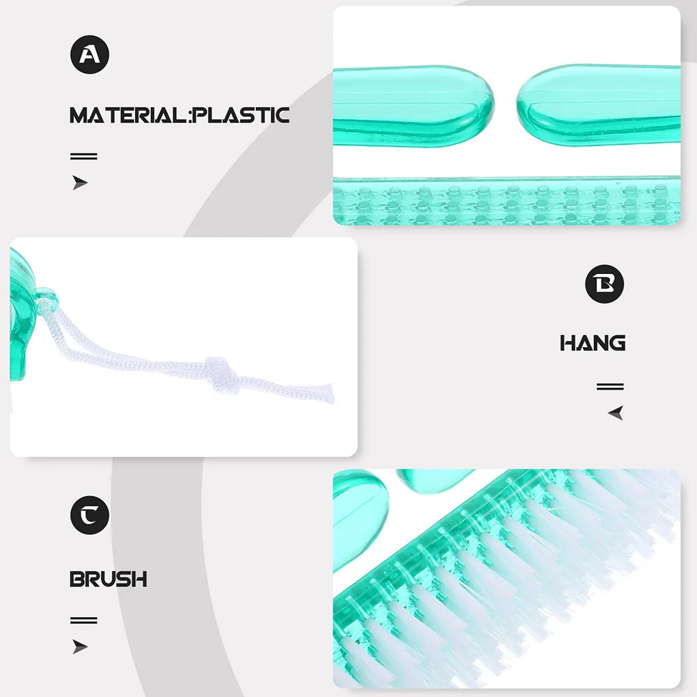 

8Pcs Nail Scrubbing Brush Strong Plastic Handle for Nail Debris Removal Ideal for Toenail Fingernail Cleaning At Salon Or Home