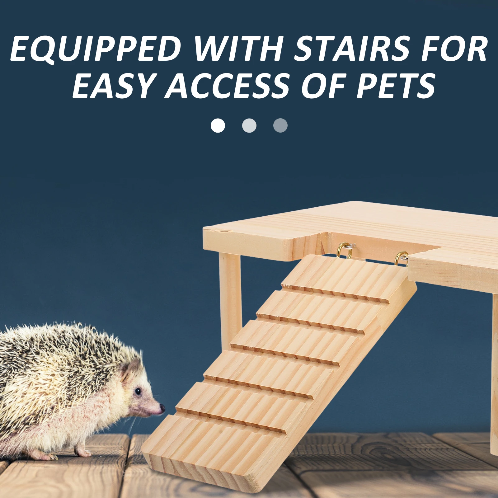

Wooden Hamster Accessories Solid Wood Platform Small Pets Animal Feeding Platform Stairs Guinea Pig Toys Hedgehog Play Set