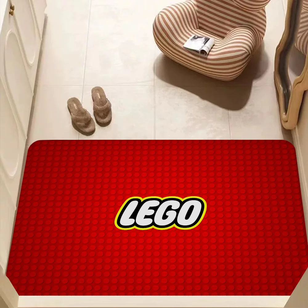 L-LEGOS Floor Mat Bathroom Mat Kids Room Bedroom Decoration Balcony Anti-Slip Doormat Living Room Bedside Area Rugs