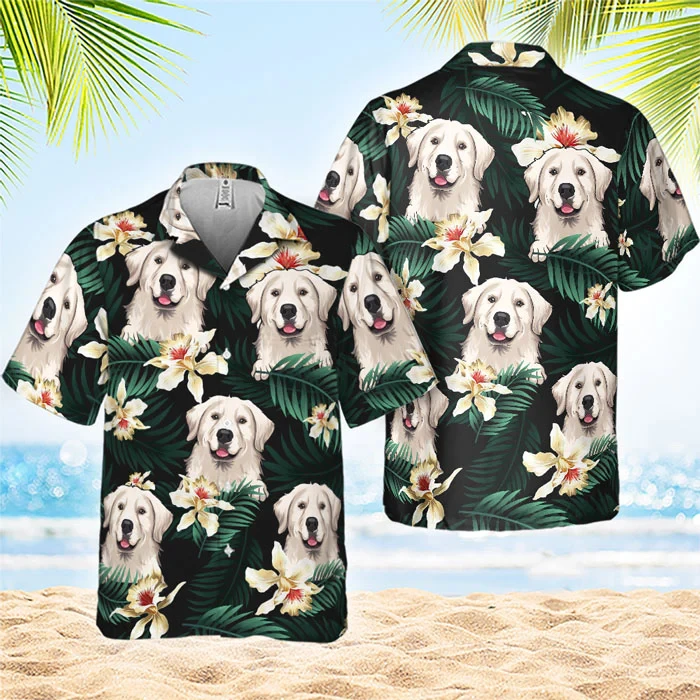 

Гавайские рубашки Kawaii Cat Dog на заказ, забавный персонализированный подарок для мужчин и женщин, тропическая рубашка, Гавайи, сделай сам, пара, Y2k, блузки, одежда