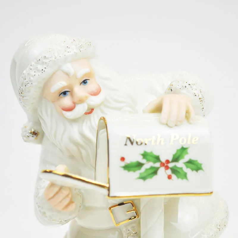 Santa Claus and Christmas Mailbox Ceramic Craft Decorations Holiday Gifts