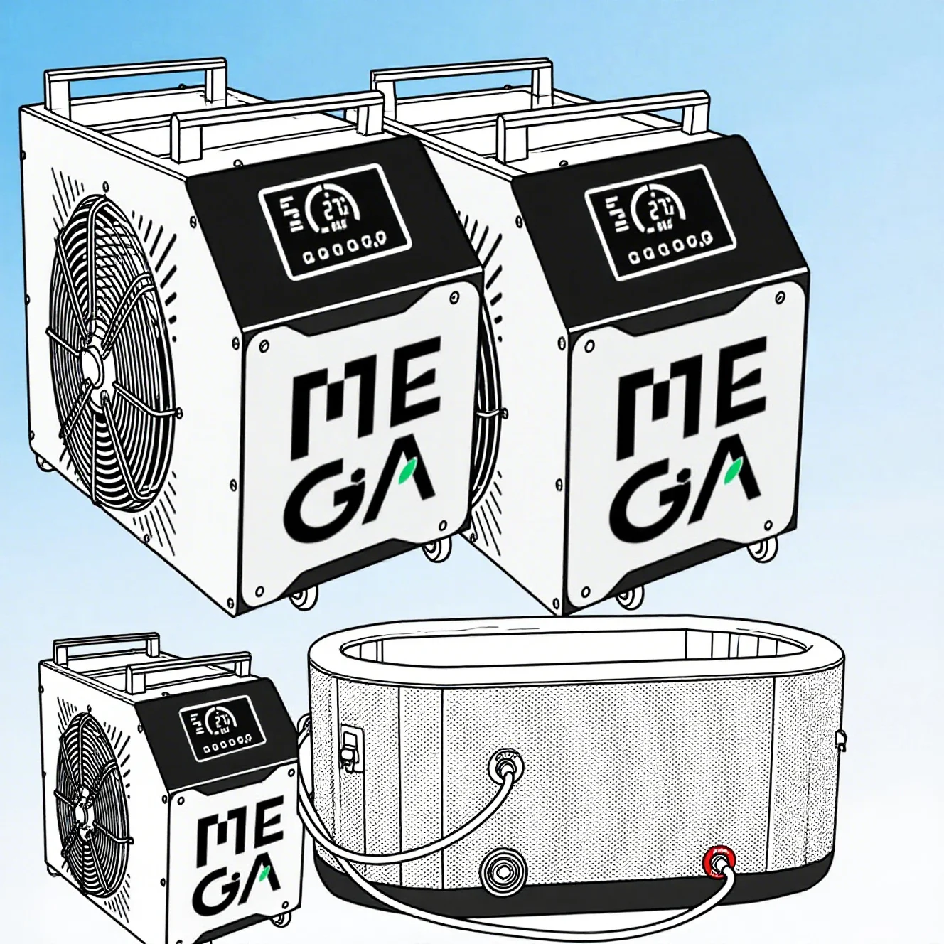 

Portable Ice Bath Smart 2HP Water Chiller Heater Athlete Fitness Recovery Ozone Cycle Use Water Cooled Cold Plunge Chiller