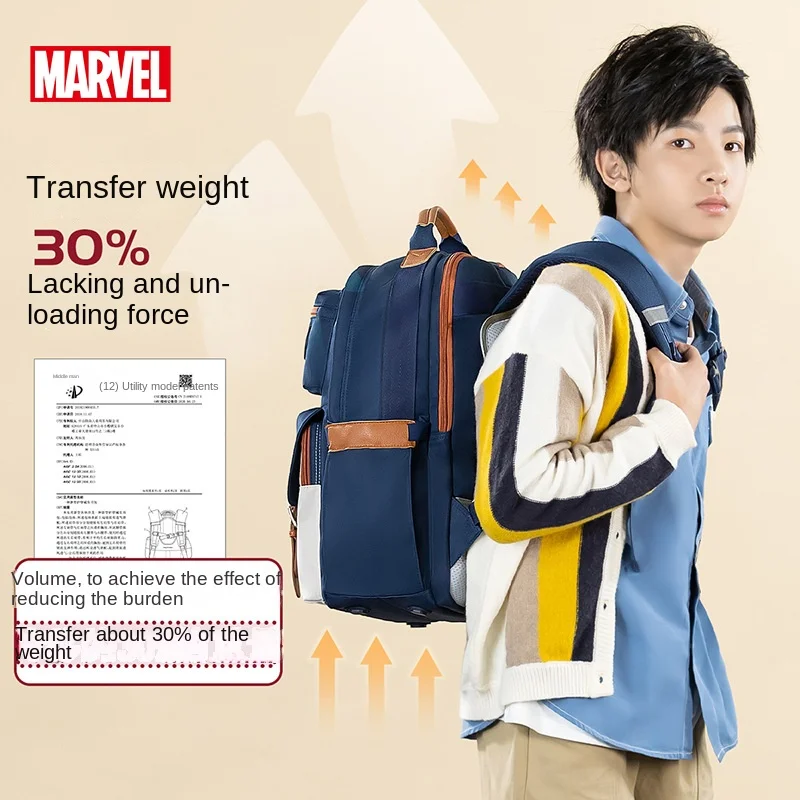Disney Lotso Boy Girl School Bag Spider Man Middle Primary Student Shoulder Orthopedic Backpack Large Capacity Light Mochilas