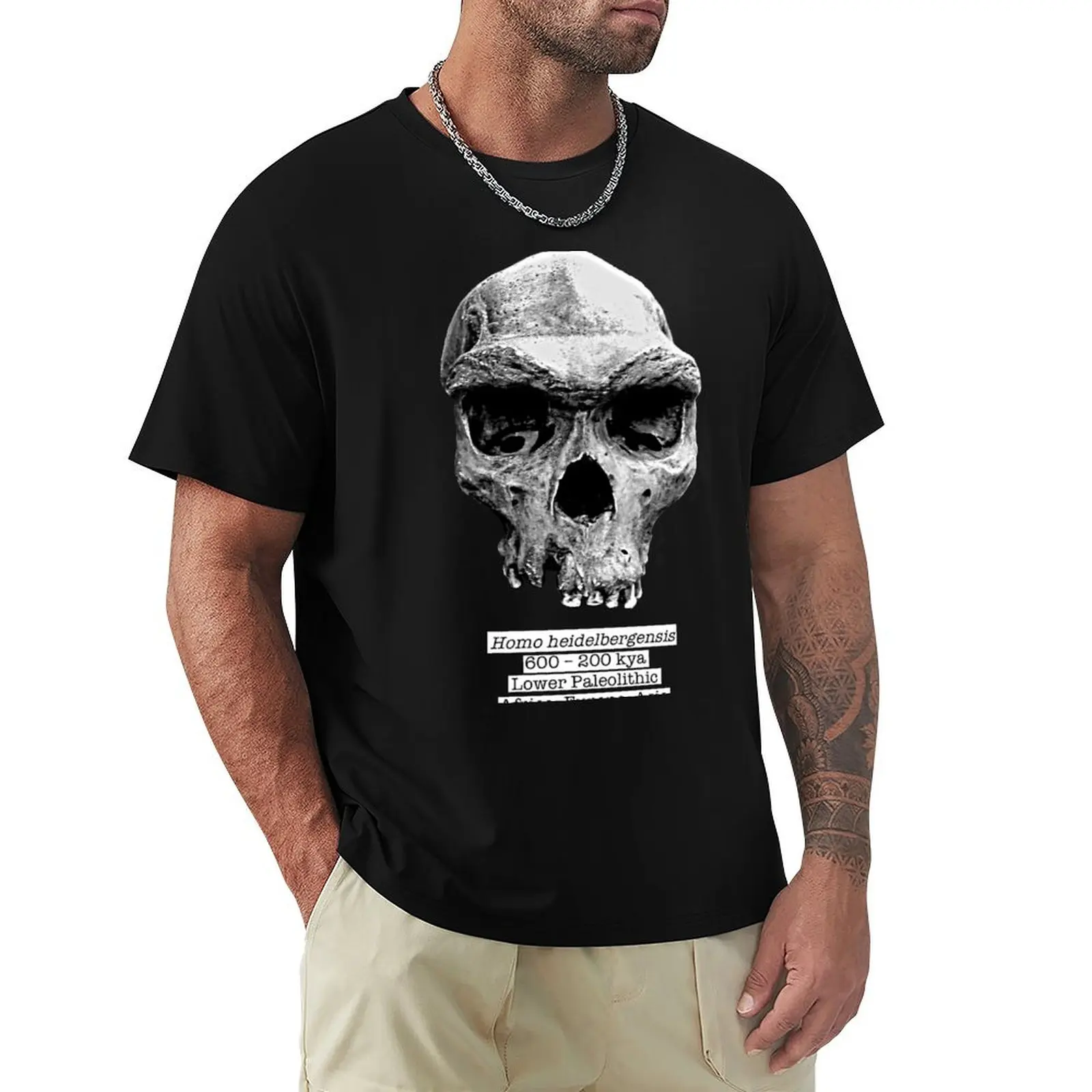 Homo heidelbergensis (rough) T-Shirt t shirts for man cotton funny T-Shirt
