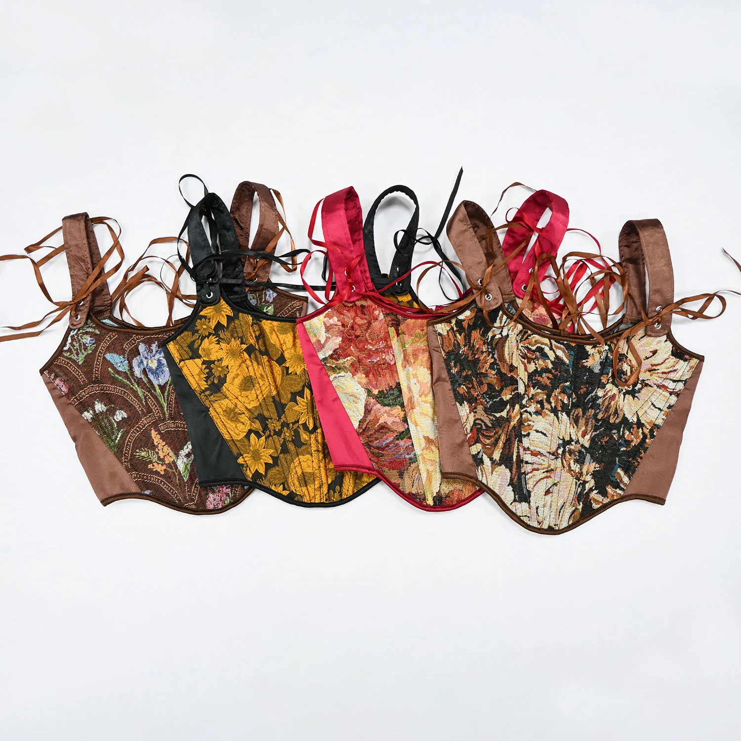 323 الأوروبية والأمريكية عبر الحدود مثير الرجعية الطباعة حزام خلفي عظم السمك الجسم النحت لباس خارجي مشد ملابس داخلية 2025