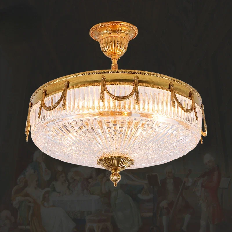 

XUANZHAO European Style Led Suspended Ceiling Light Gold Corridor Ceiling Crystal Lamp Lights