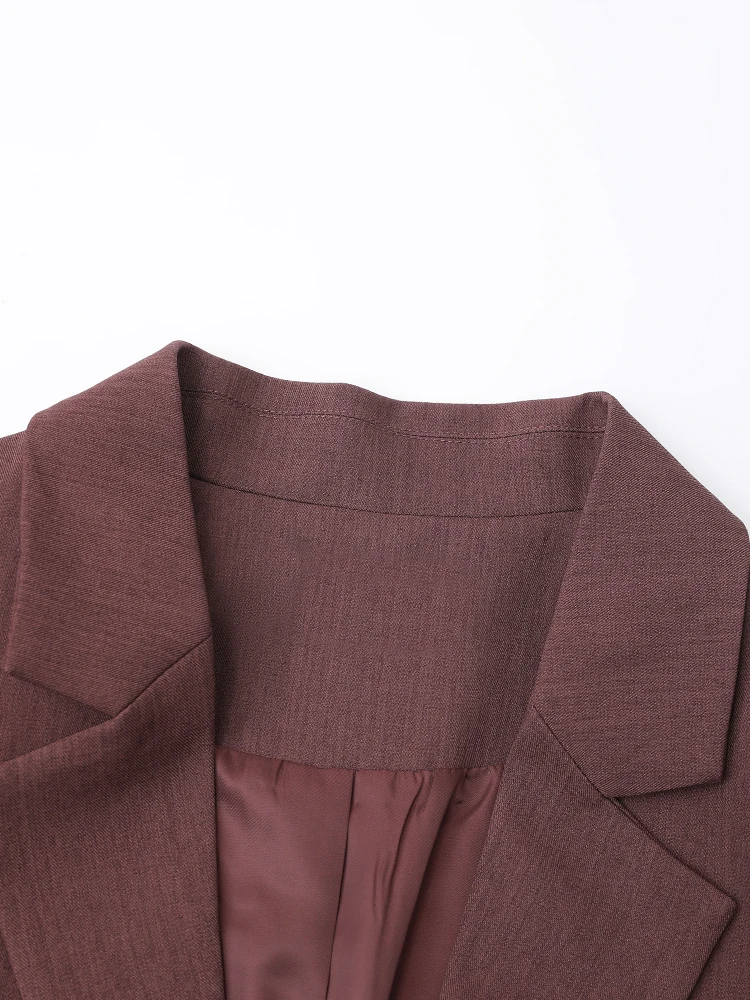 [EAM] Frauen Rot Kurze Einreiher Große Größe Elegante Blazer Neue Revers Langarm Jacke Mode Frühling Herbst 2024 CPG1297