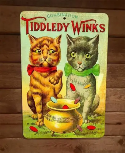 Tiddley Winks Cats 8x12 Metal Wall Sign Animal Poster